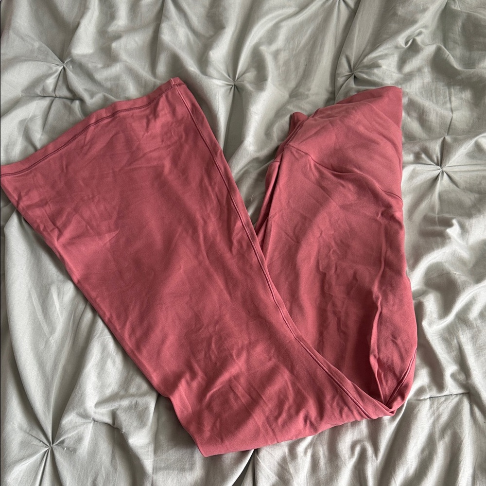 aerie Offline Flare High-Rise Pants in Dusty Rose